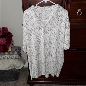 White Rhoback Fishing Patterned Short Sleeve Shirt